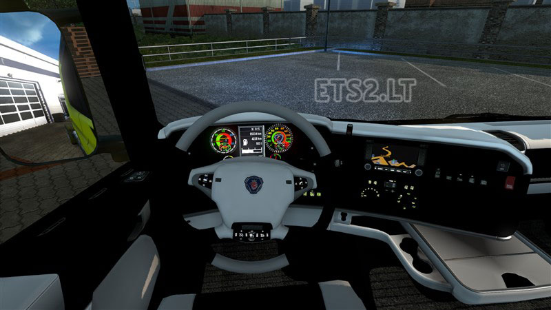 Scania Interior black / white and speed indicator | ETS 2 mods