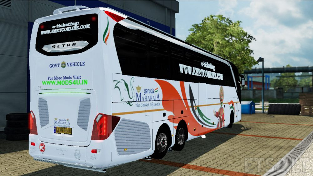 Indian Bus KSRTC Maharaja Skin for SETRA 517 HDH 1.30x ETS 2 mods