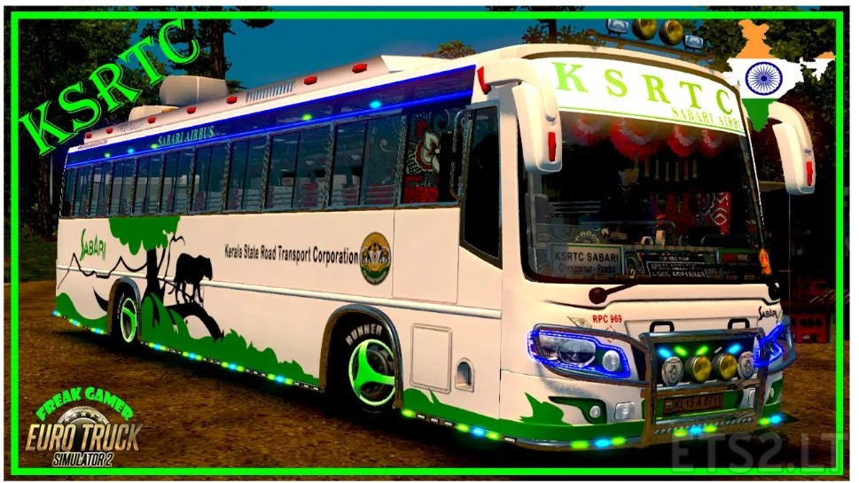 KSRTC Sabari Skin for Maruti V2 Bus ETS2 mods