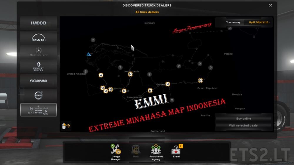 Save Game (Profile) for Map EMMI v 3.0 ETS2 V1.30 + (cities,garages