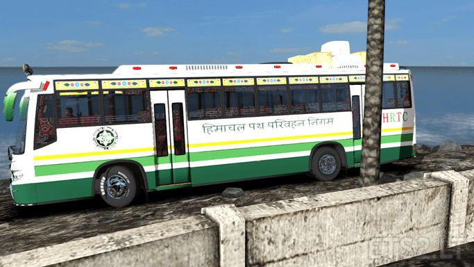 HRTC Rohru Bus Skin For Maruti Bus ETS2 mods