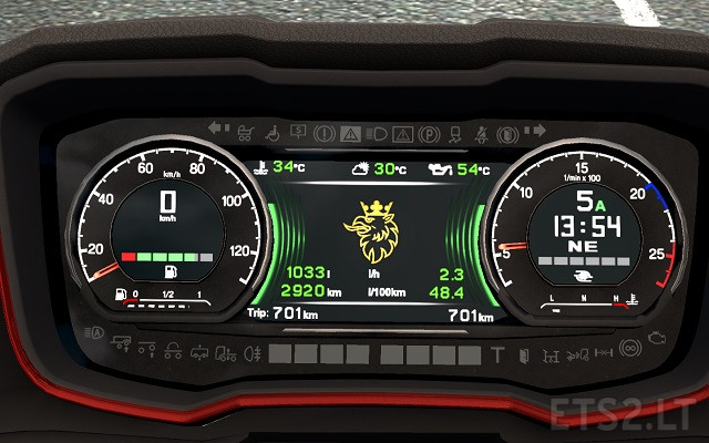 Scania S dashboard computer 1.4 for 1.37 ONLY | ETS2 mods