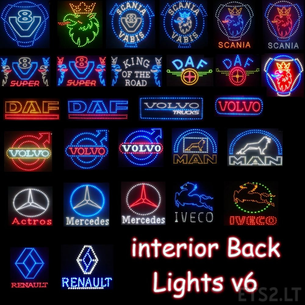 Interior Back Lights v6 | ETS2 mods