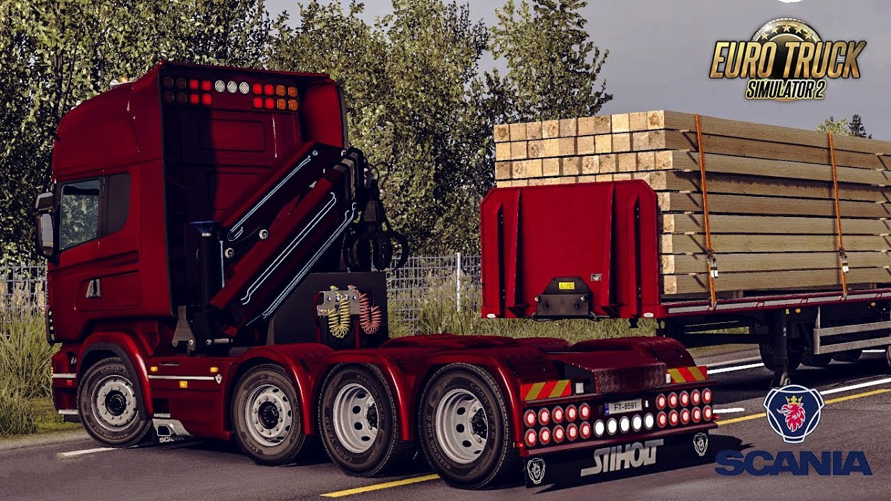 Crane for Scania R4 (RJL) 1.34.x ETS2 mods Euro truck simulator 2