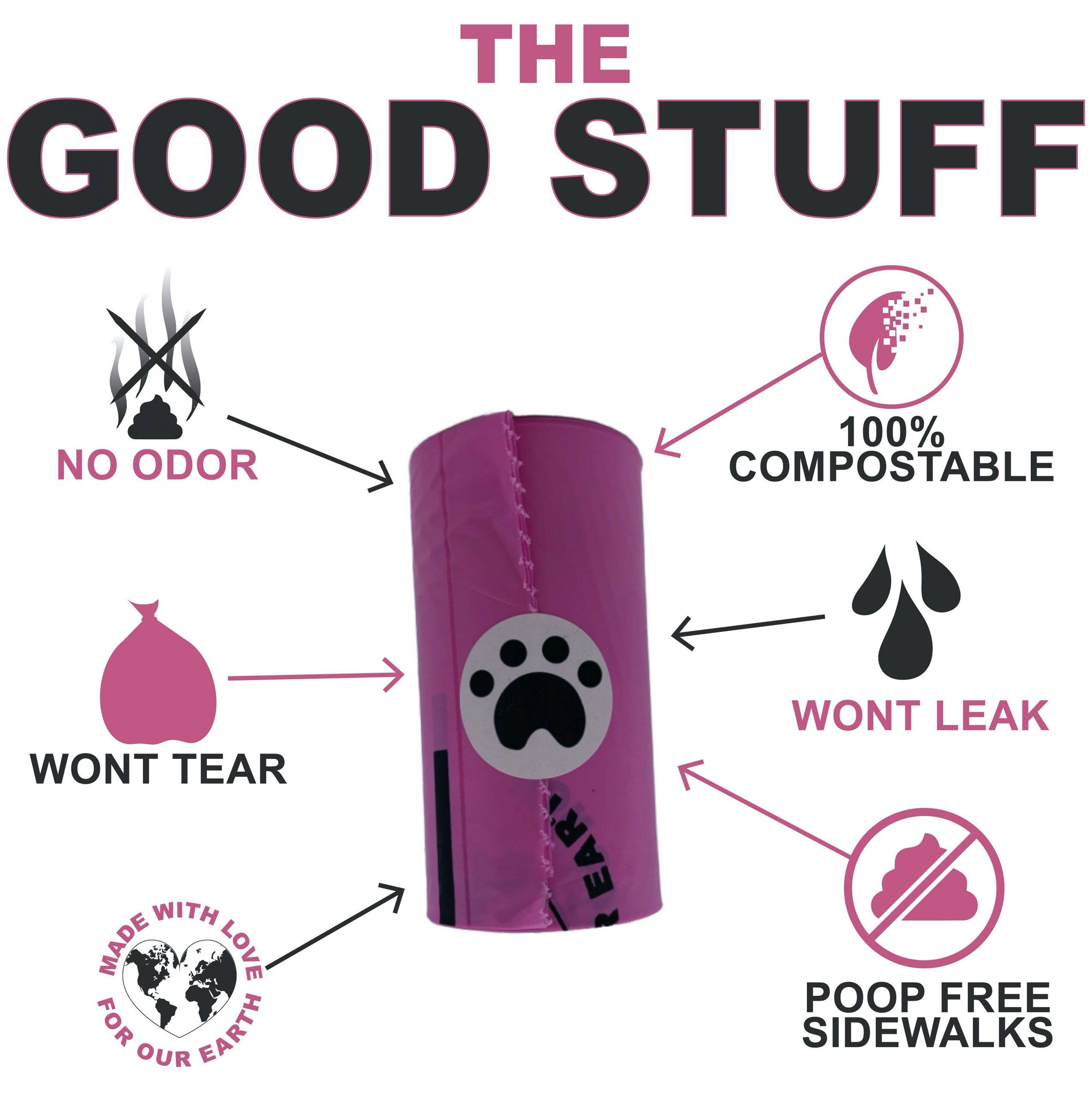Dog Poop Bag Rolls with Dispenser etsus.co