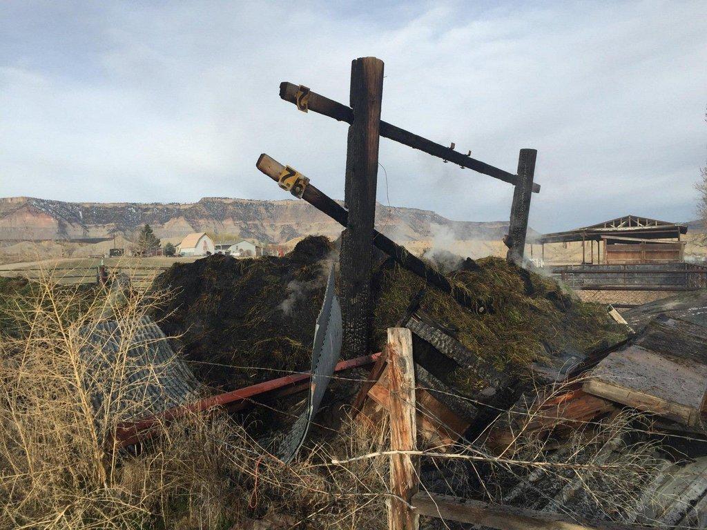 Haystack Catches Fire in Orangeville ETV News