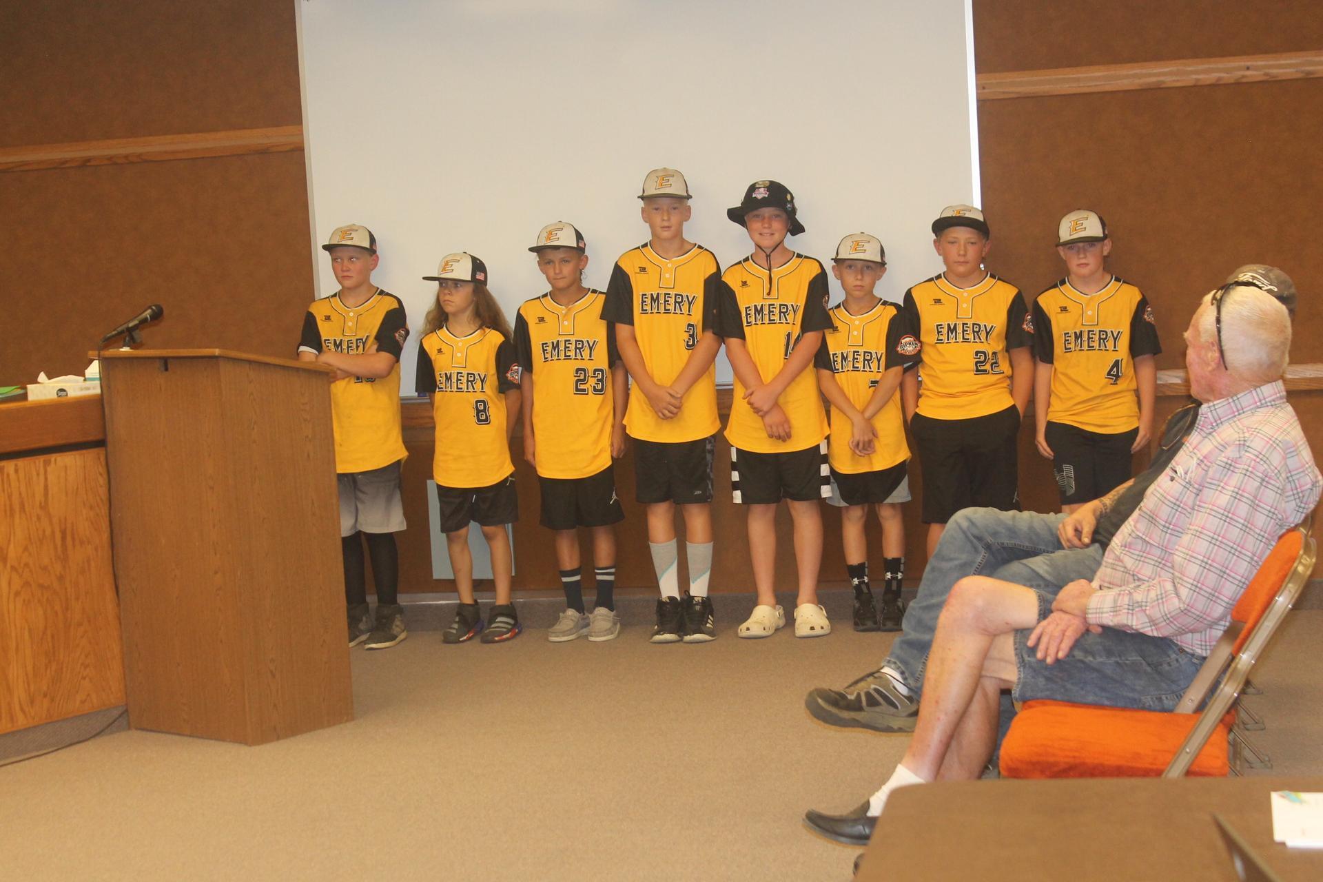 Emery County Commissioners Congratulate Emery 10U AllStar Baseball