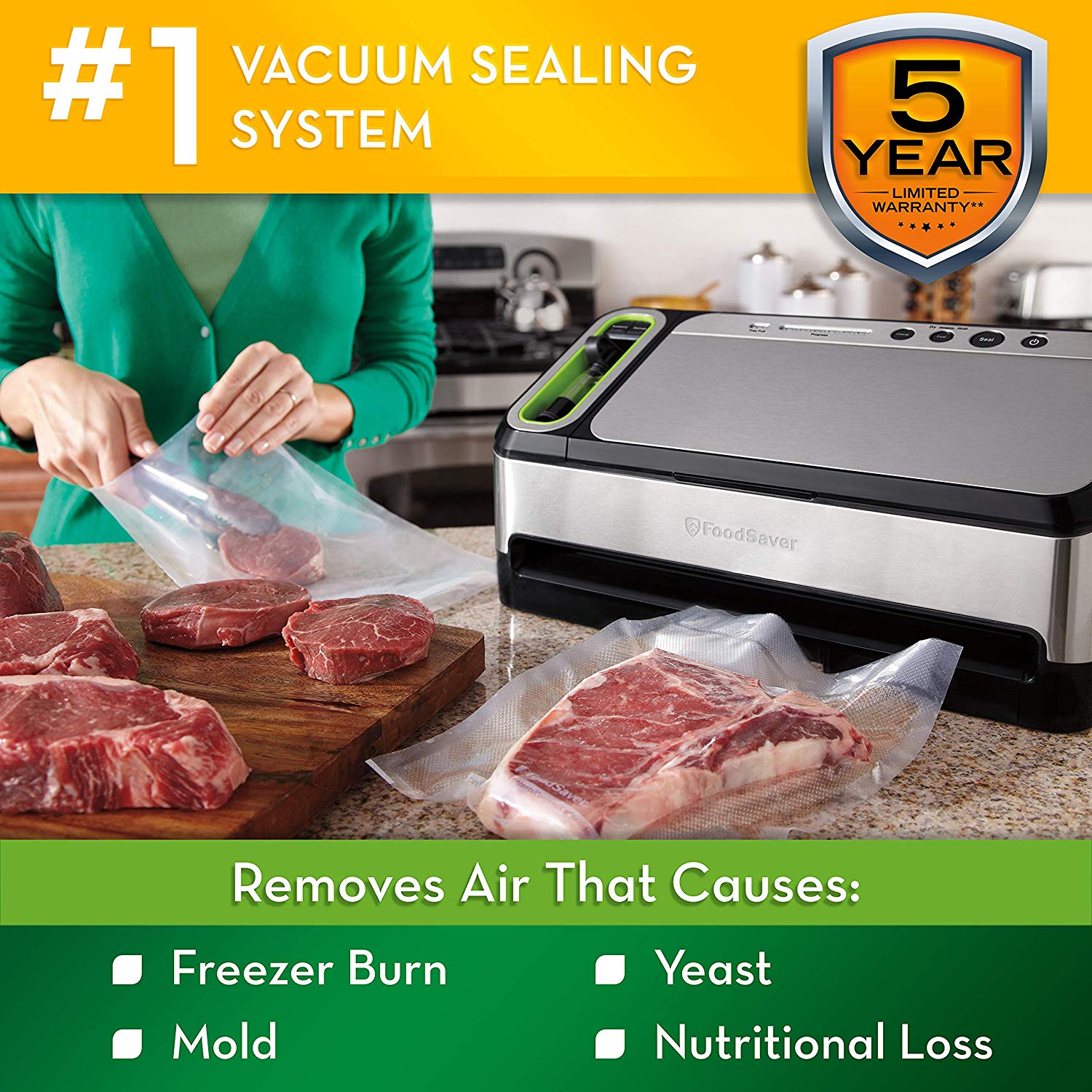 FoodSaver V4840 2in1 Vacuum Sealer System with Automatic Bag