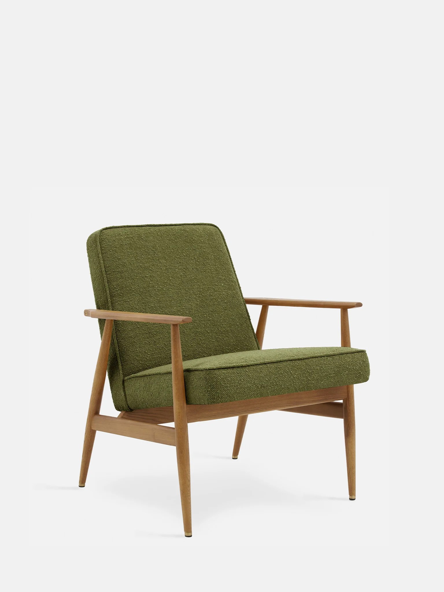 FOX LOUNGE CHAIR Green in Boucle Olive Fabric 366 Concept