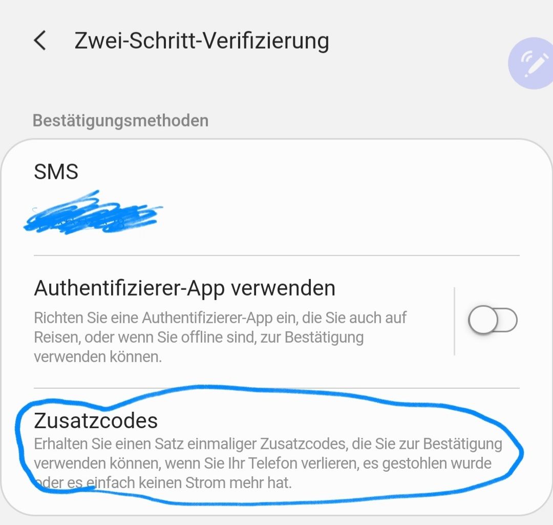 Gelöst ZweiFaktorAuthentisierung Samsung Community