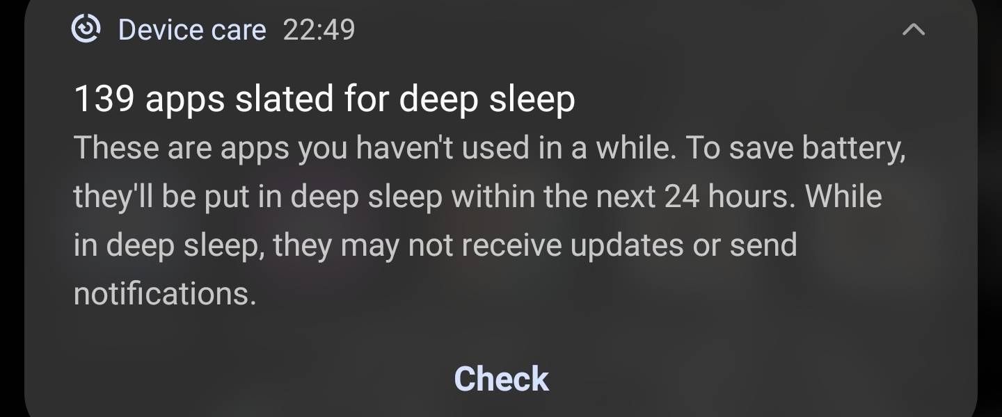 Apps slated for Deep sleep Samsung Community
