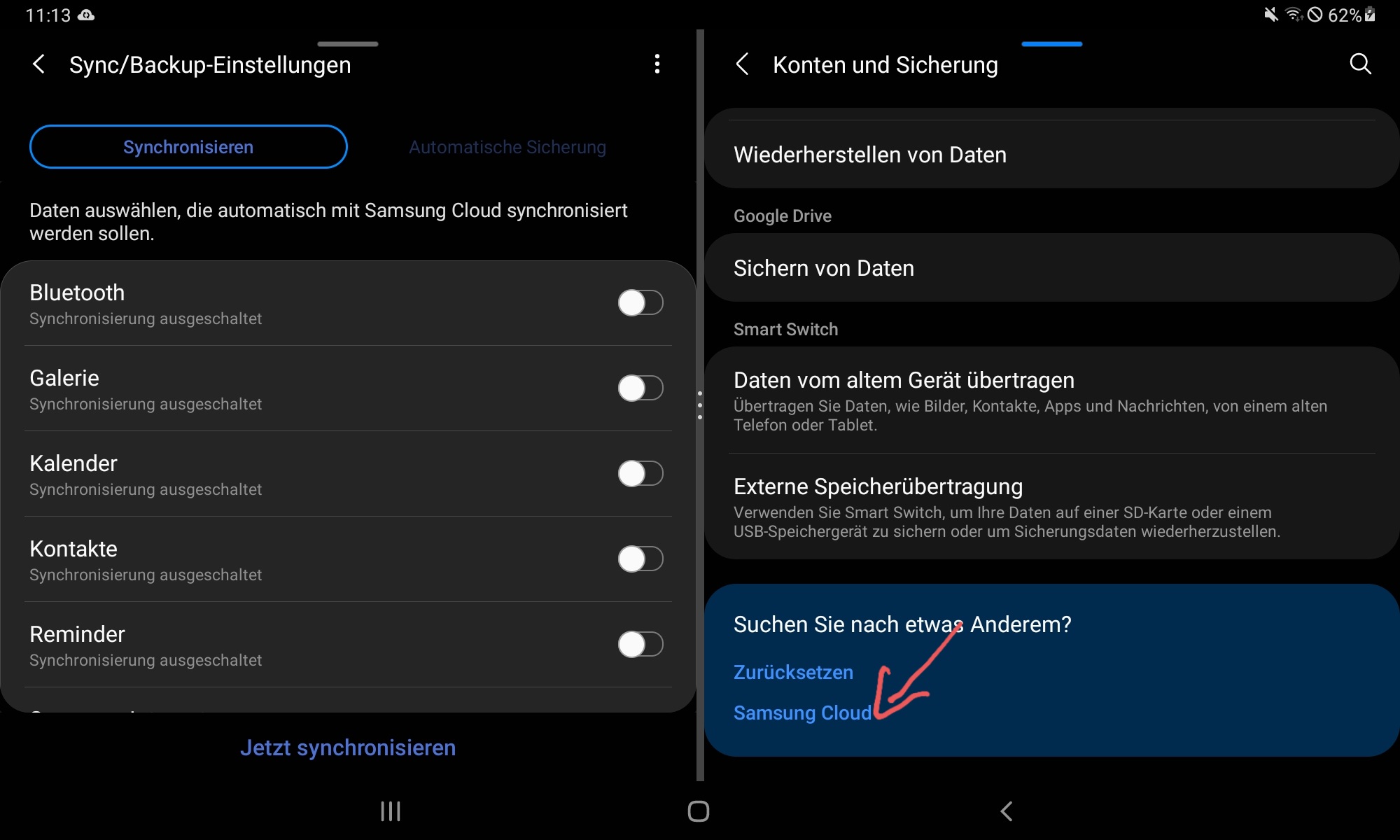 Samsung Cloud synchronisierte Daten löschen Samsung Community