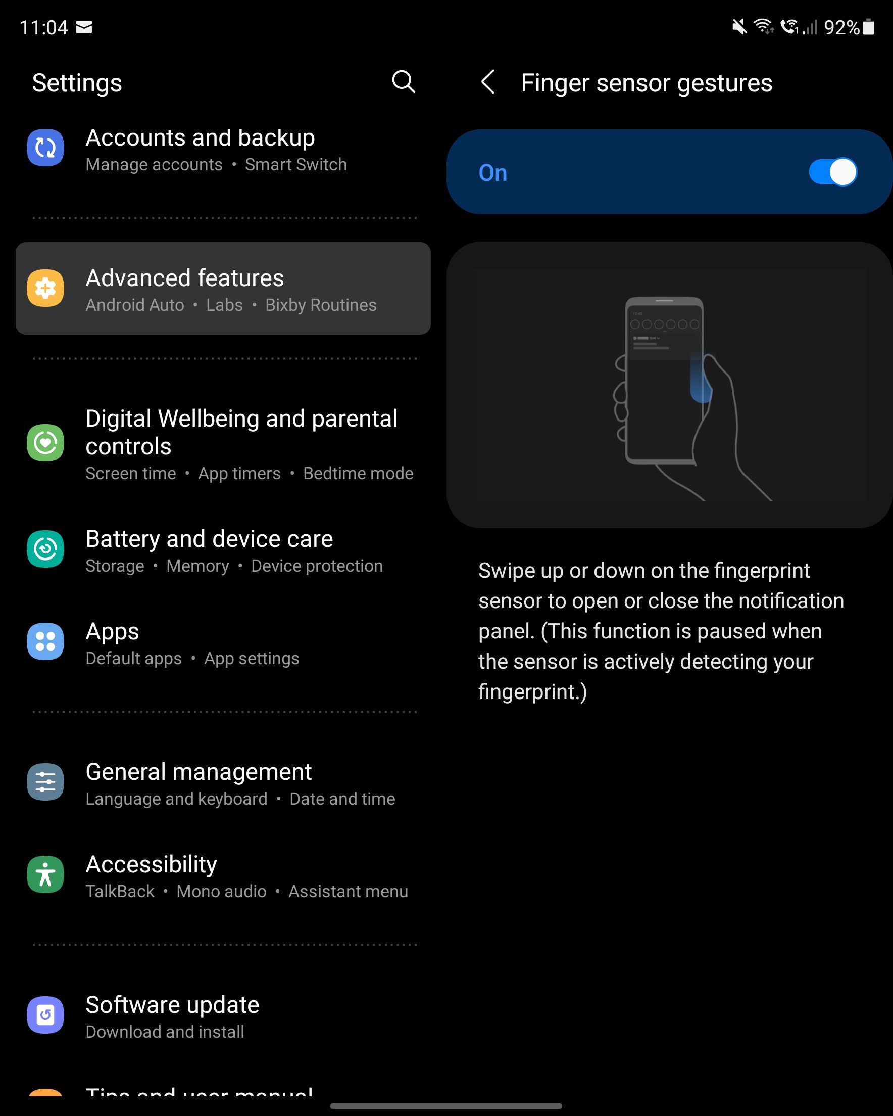 Notification swipe down Samsung Community