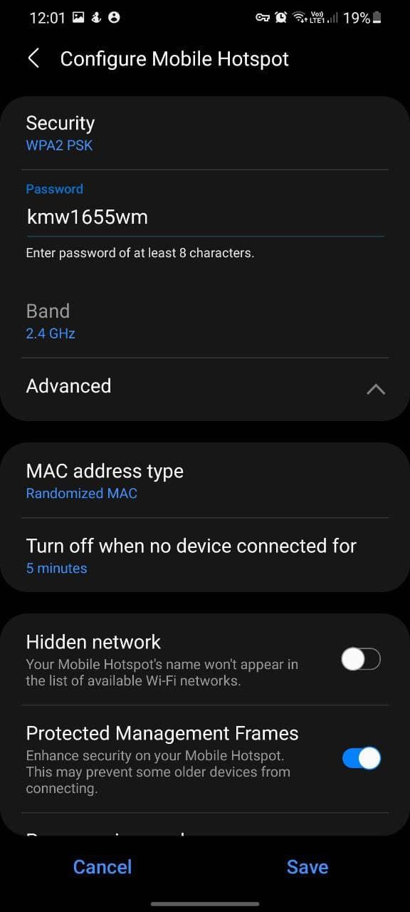 Can't change Hotspot Band to 5Ghz Samsung Community