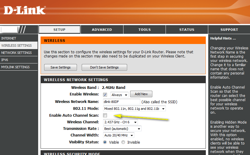 How do I change the channel of my router? DLink