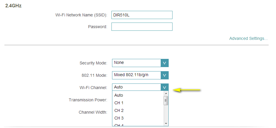 How do I change the channel on my router? DLink UK