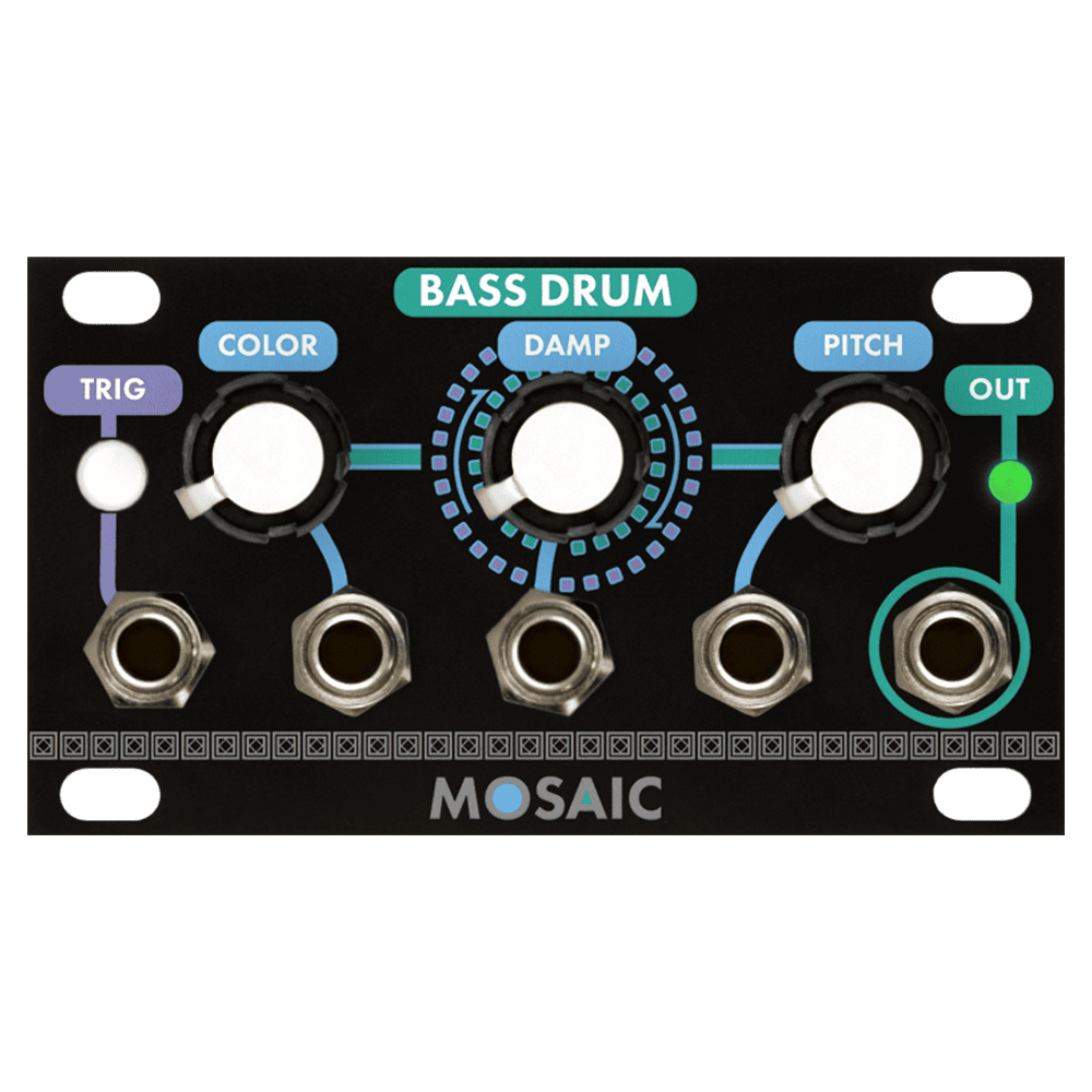 Mosaic 1U Eurorack Bass Drum Module (Black) Elevator Sound Europe