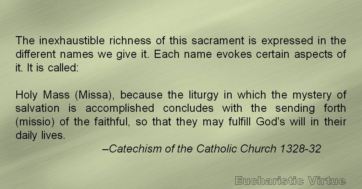 Daily Eucharist Quote Catechism of the Catholic Church Eucharistic