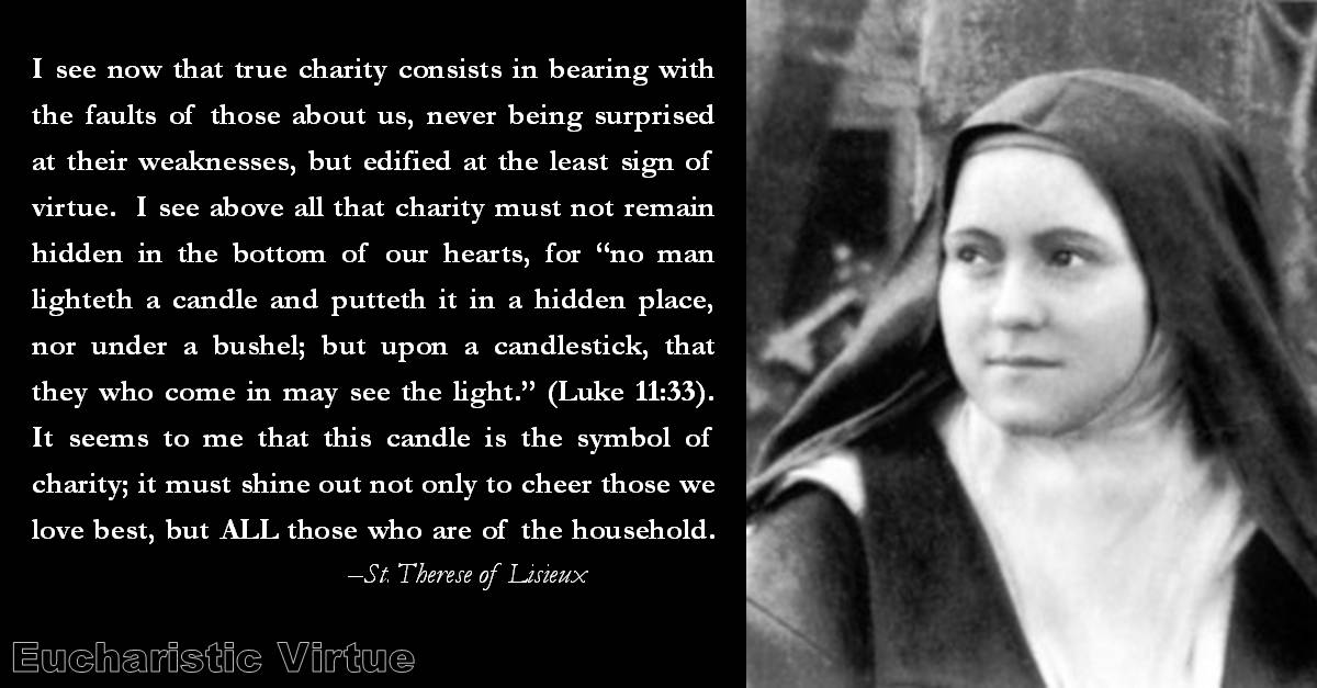 Daily Virtue Quote St. Therese of Lisieux Eucharistic
