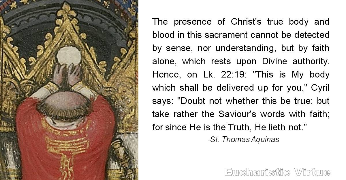 Daily Eucharist Quote St. Thomas Aquinas Eucharistic Virtue