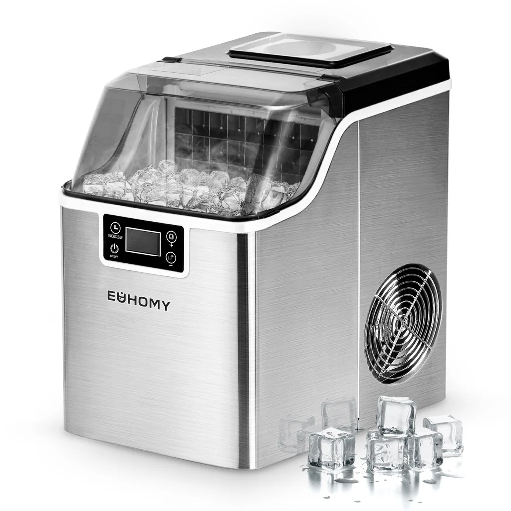 EUHOMY 14'' Cube Ice Compact Ice Maker with Water Bucket Euhomy