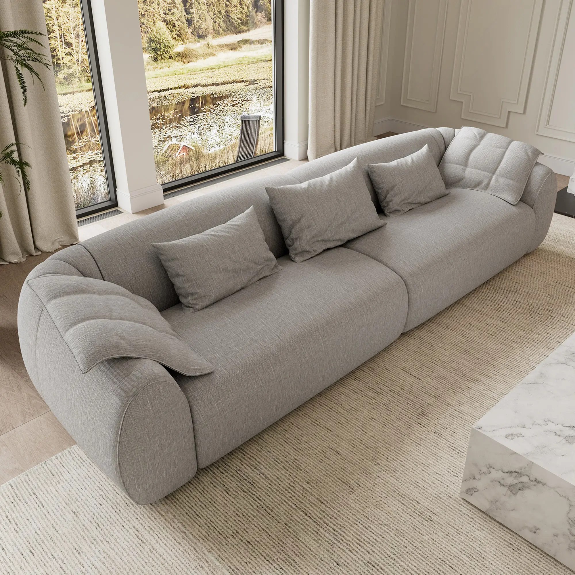 Eureka Ergonomic Modern Gray Soft Modular Sofa Set for Living Room