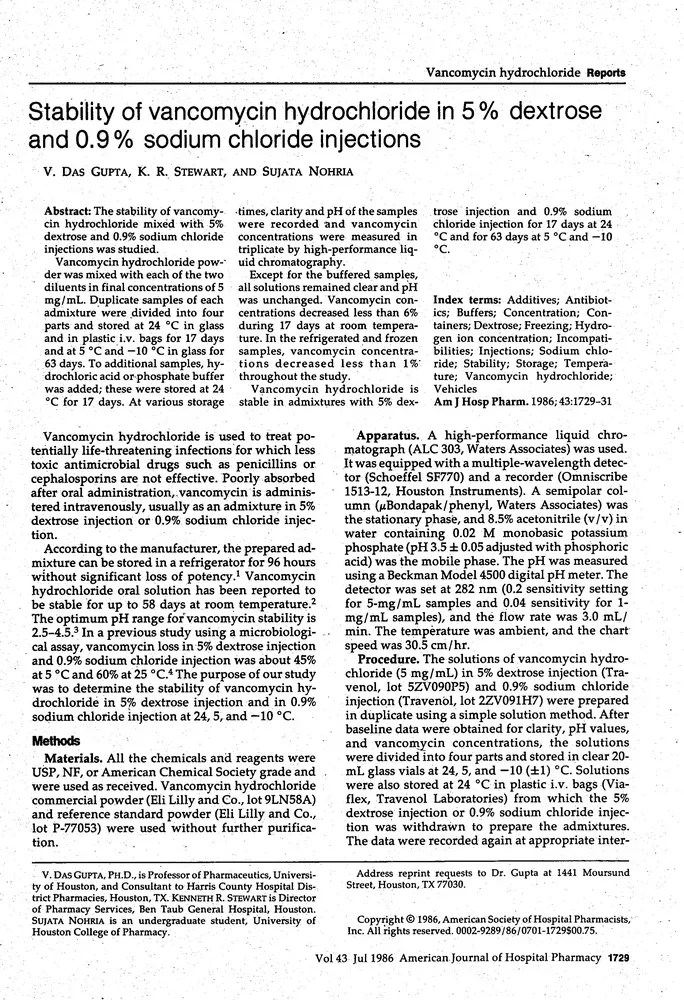 Stability of hydrochloride in 5 dextrose and 0.9 sodium