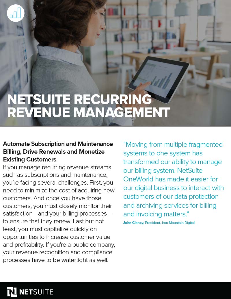 NetSuite ERP Recurring Revenue Management Eureka Solutions