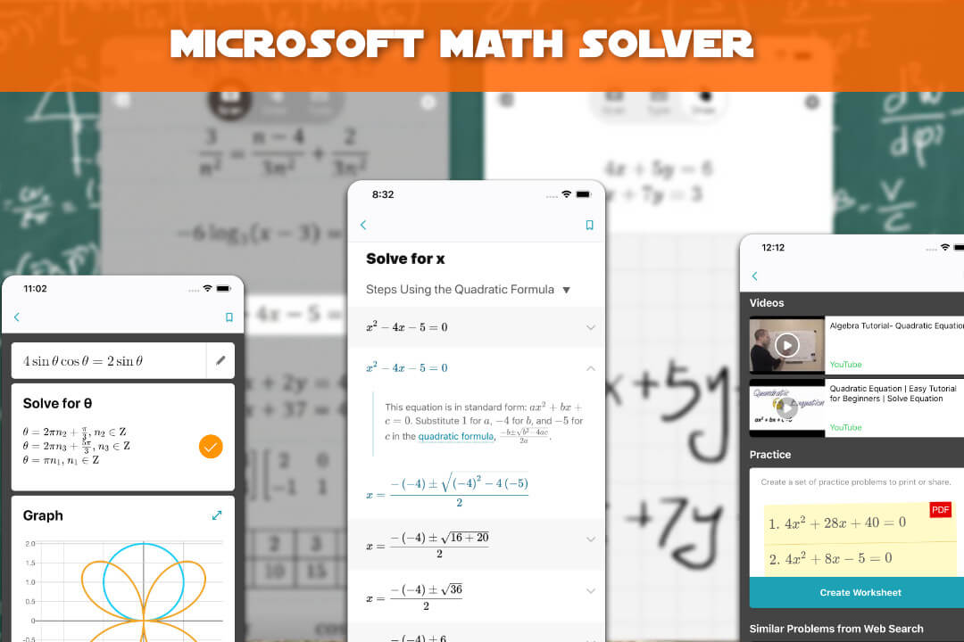 Microsoft Math Solver IA qui résout les problèmes de maths