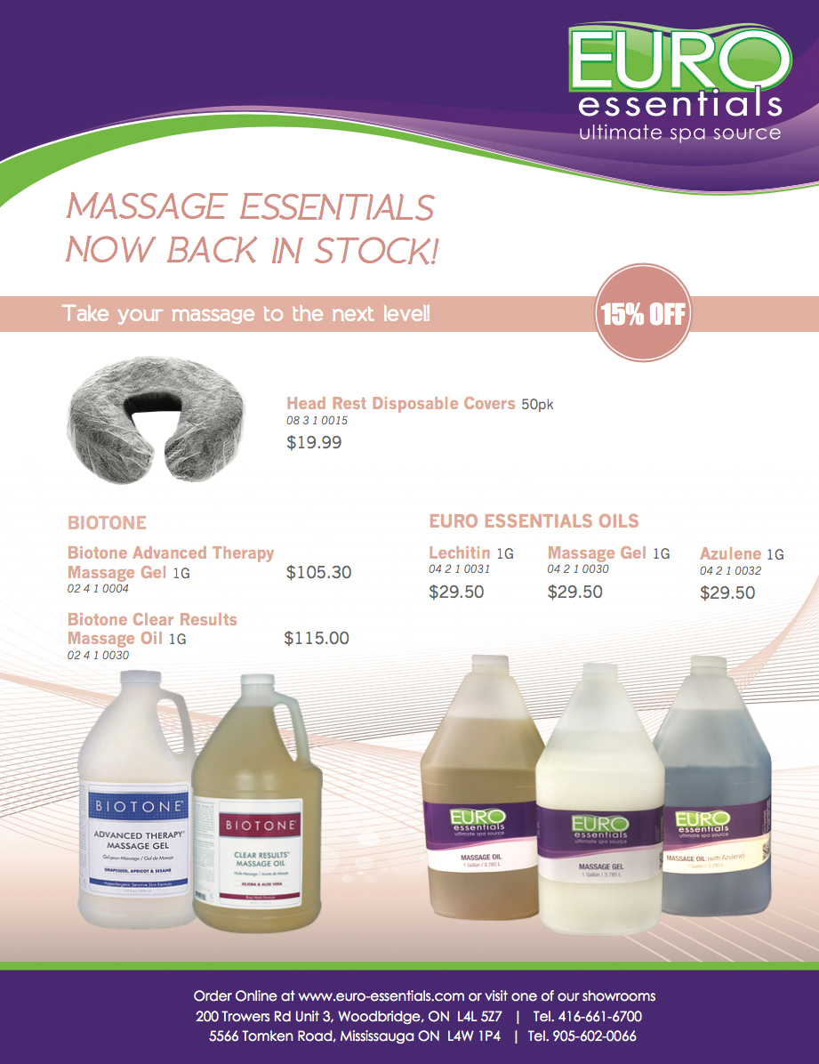 Massage Essentials Now Back In Stock! Euro Essentials Ultimate