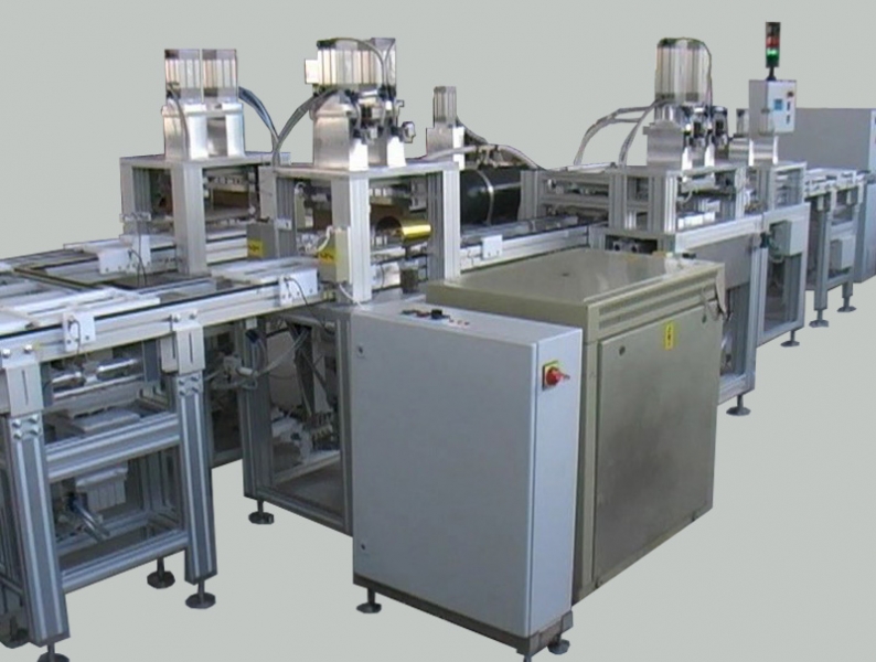 Automatic production line for PVC packages for liquid air fresheners