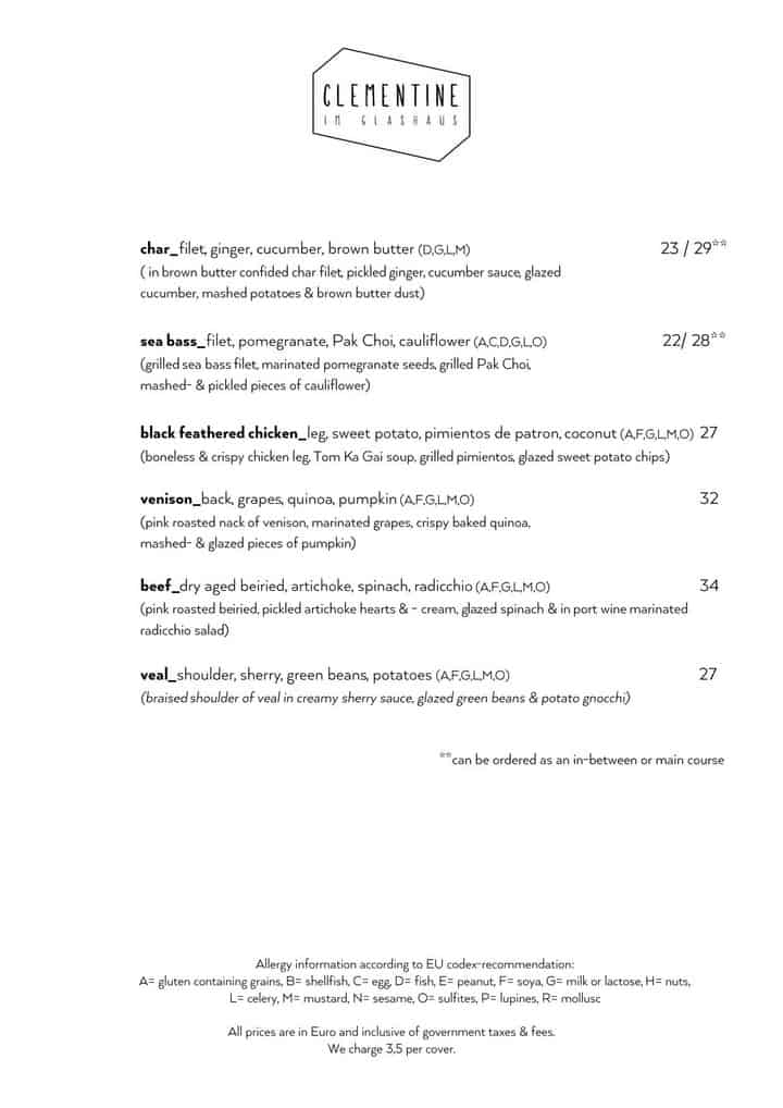 Menu Clementine Vienna ComaBeba EU