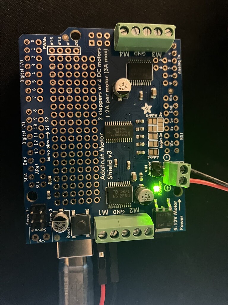 How to attatch adafruit motor shield to arduino (not working) Motors