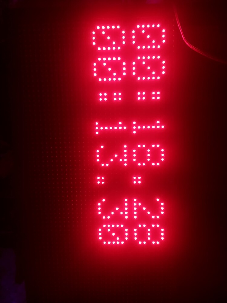 Stopwatch using a 32 x 16 LED Matrix. DMD P10 RED single colorNEED HELP