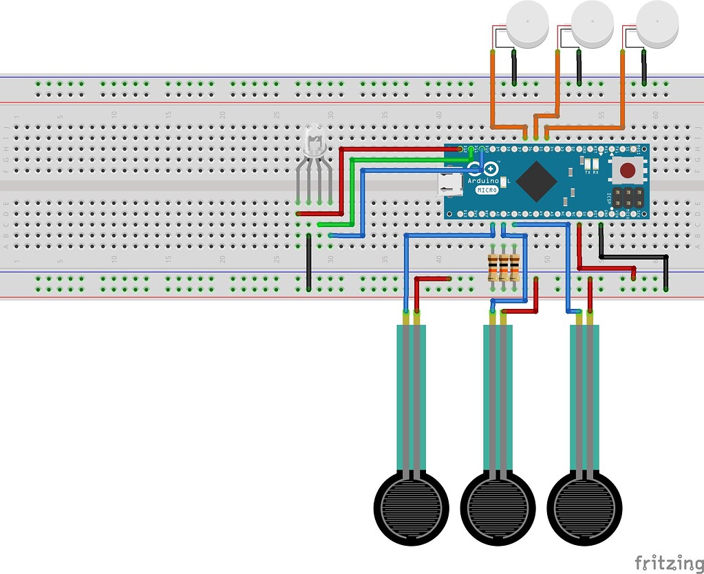 Controlling multiple vibration motors with force sensors, at three