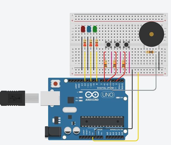 Playing with pushbutton inputs and output LED’s Programming