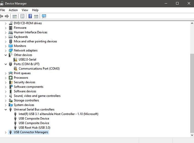 Issue with Detecting Port on Arduino IDE (Port Greyed Out) IDE 1.x