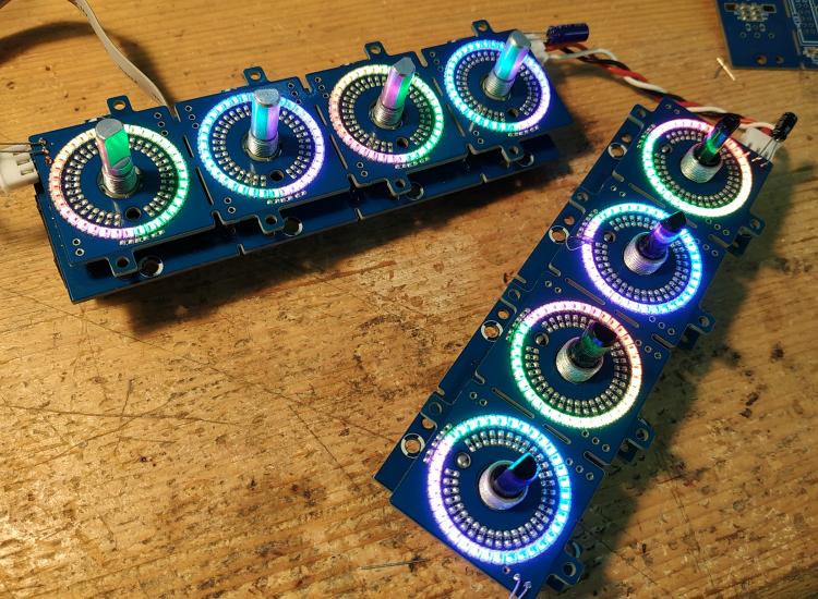 4x1 breakable WS2812c RGB LEDRing/RotaryEncoder PCB Products and
