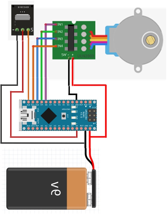 Arduino Nano with stepper motor and 9v battery General Electronics