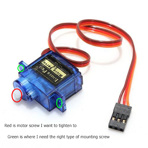 Screws needed to mount SG90 servo motor? Motors, Mechanics, Power and