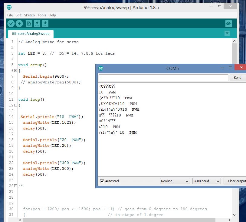 analogWrite on 8266 for servo pwm Programming Questions Arduino Forum