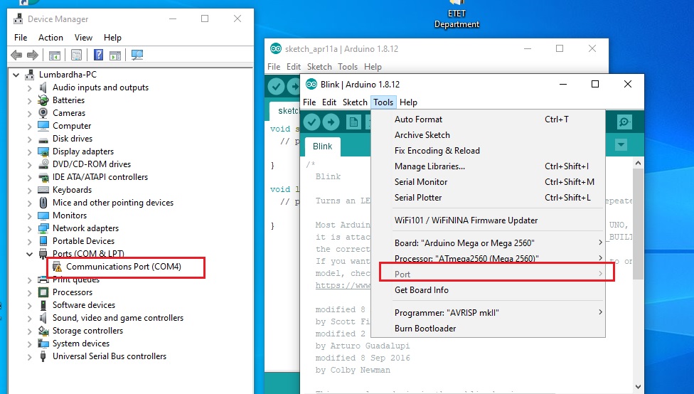 Greyed Ports Arduino mega 2560 IDE 1.x Arduino Forum