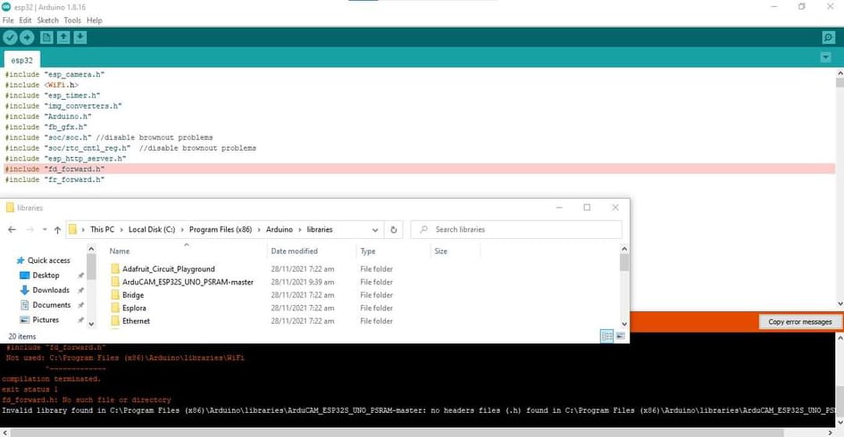 fd_forward.h: No such file or directory - Libraries - Arduino Forum
