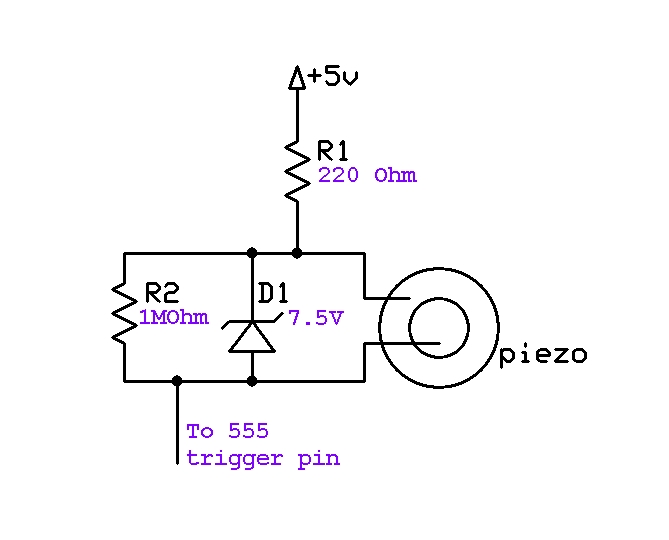 Triggering a 555 timer with a piezo disc General Electronics