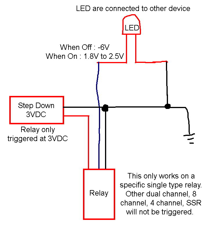 Triggering Relay from LED source. (6V when OFF and +1.6V to +2.5V when