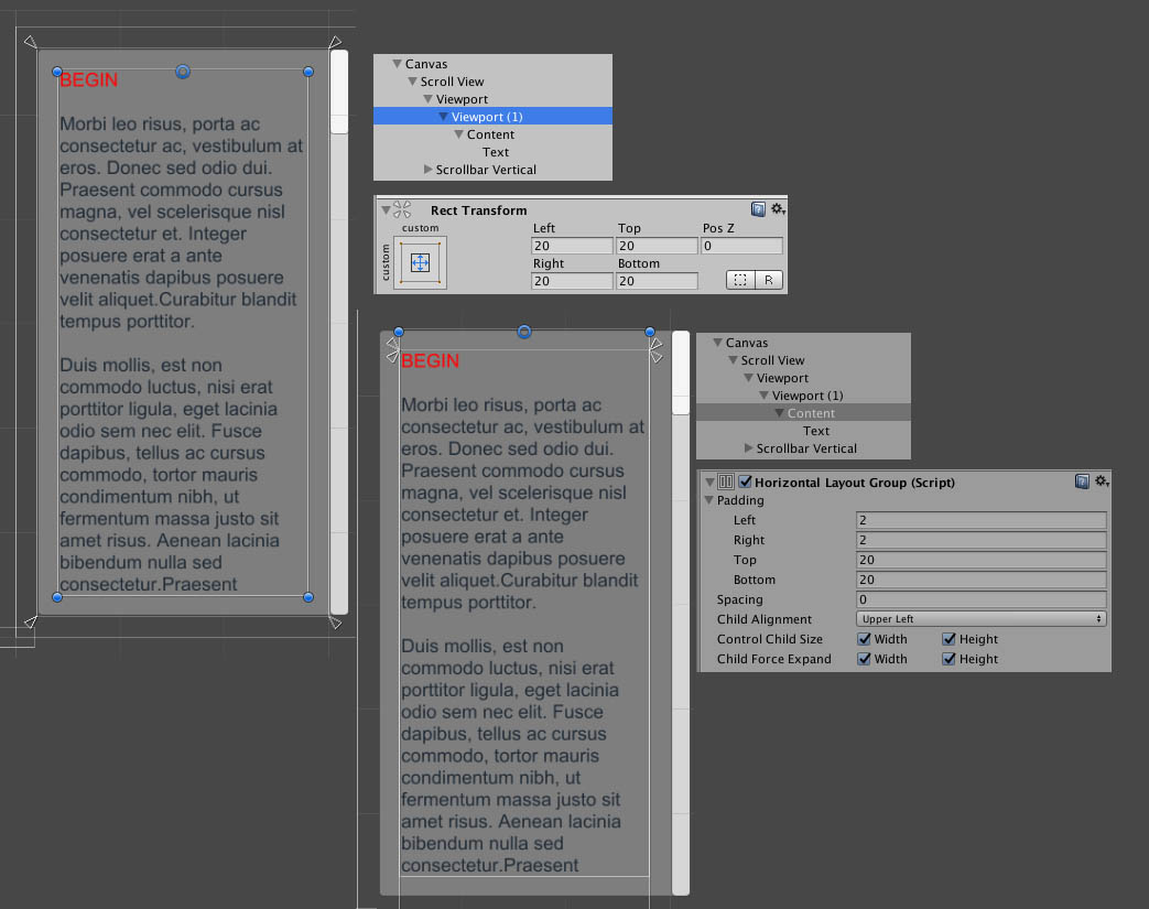 How padding a scrollable text inside a Scroll View ? Questions