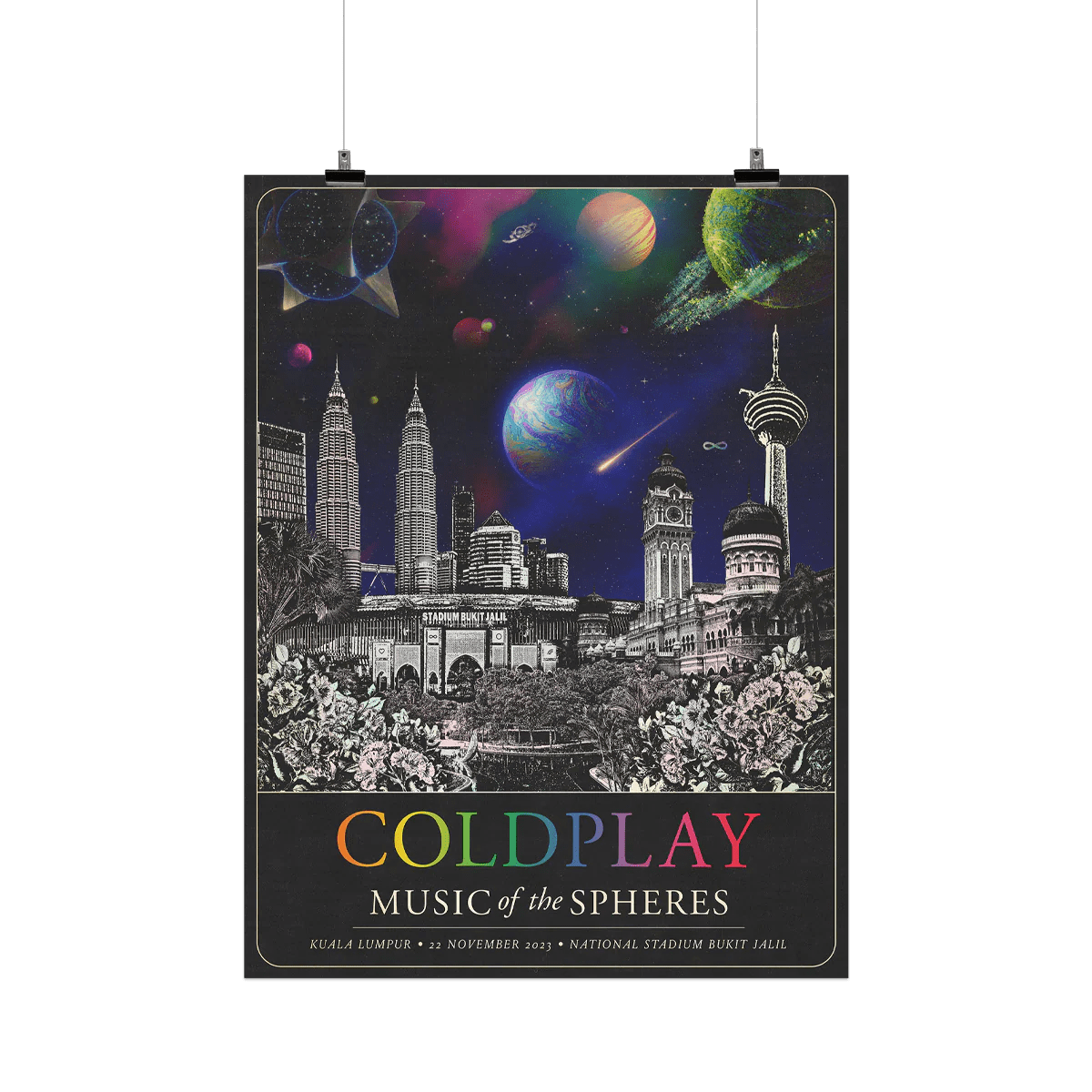 2023 Kuala Lumpur Music Of The Spheres Tour Poster Hand Numbered Lim Coldplay EU
