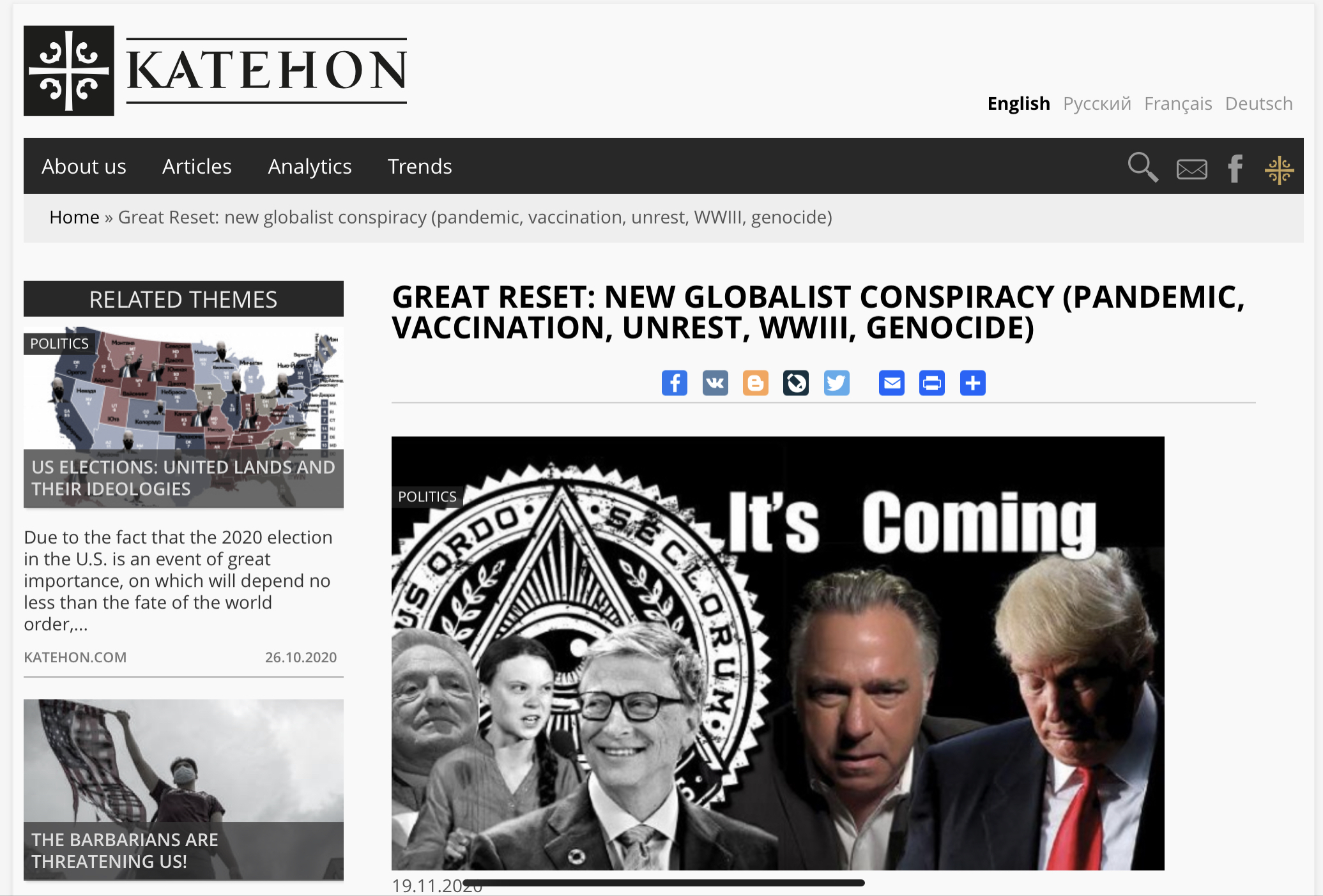 Disinfo The Great Reset is an evil Kabbalist plan EU vs