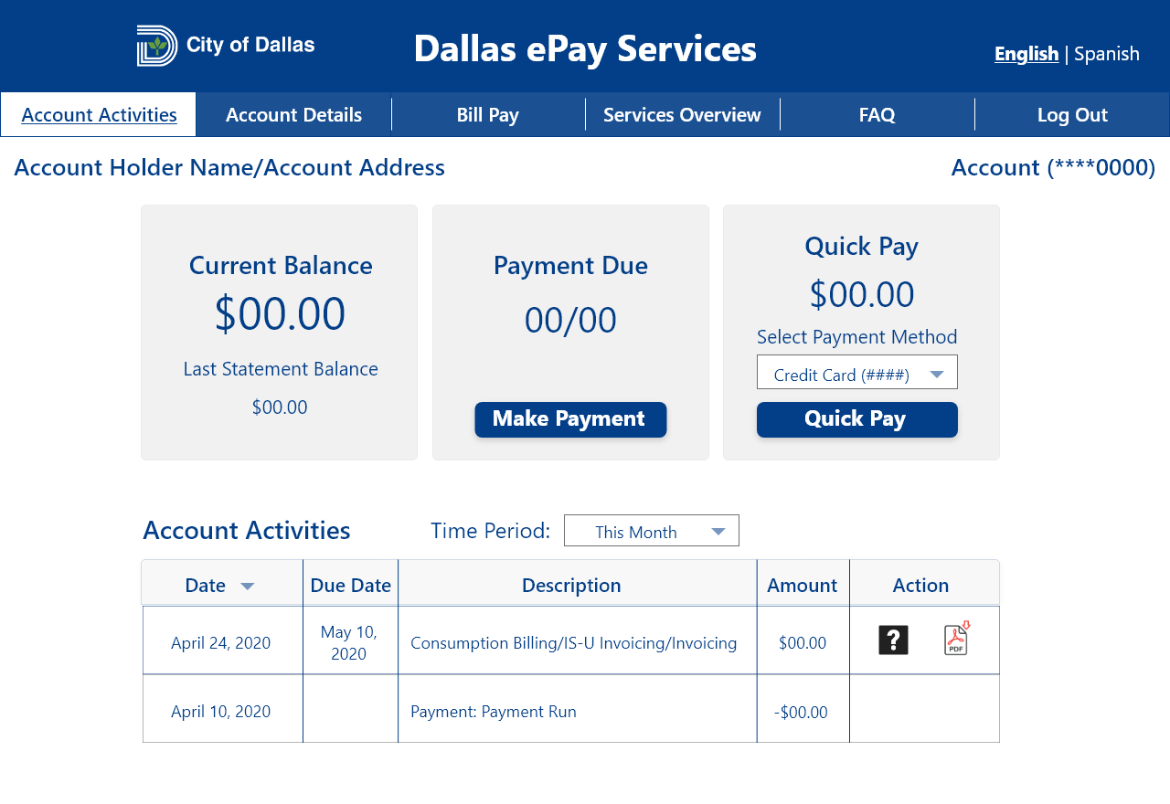 City of Dallas ePay Evan Russum