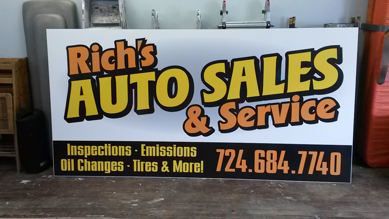 Rich’s Auto Sales Sign Evans Graphics